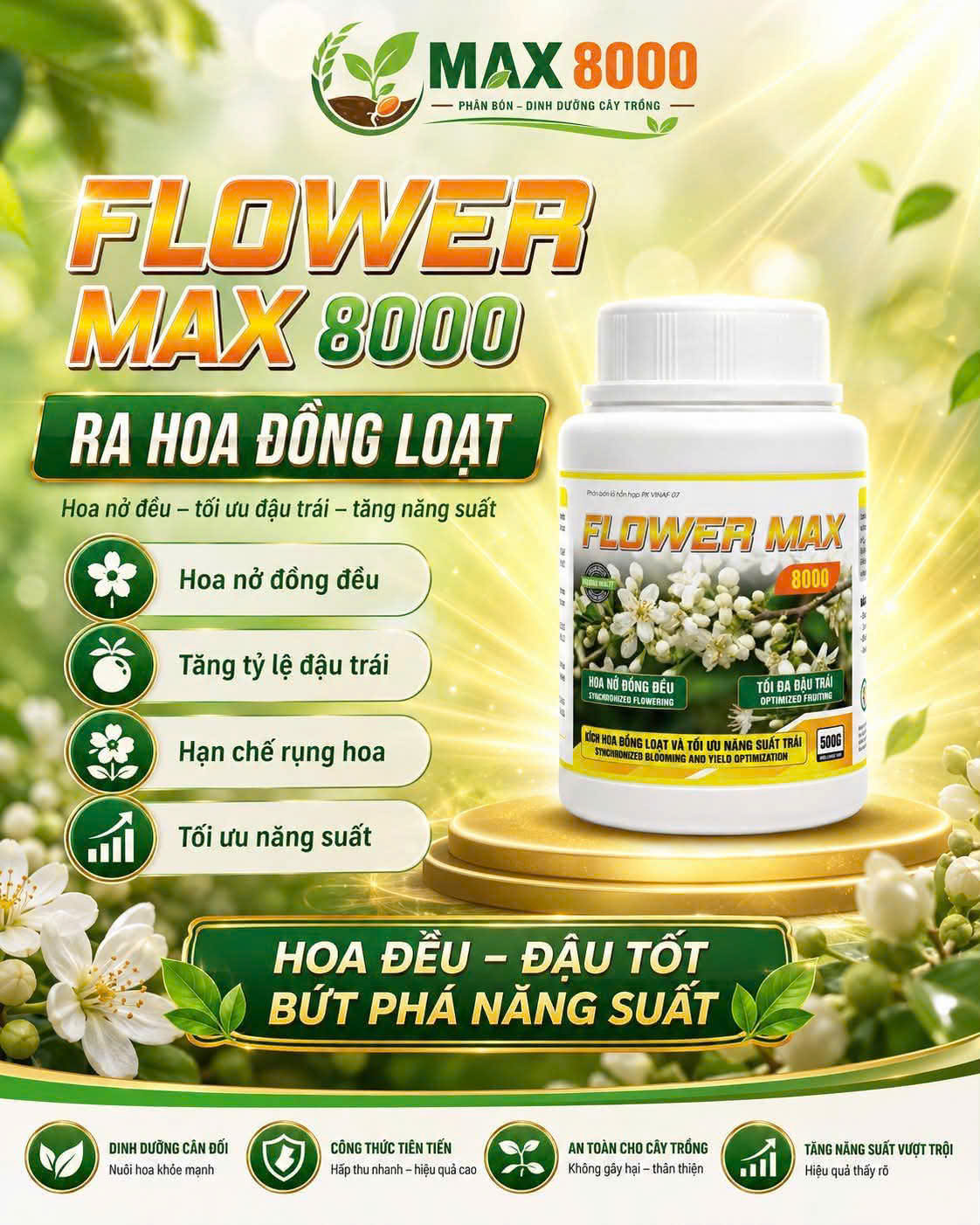 Phân bón Flower Max kích hoa Agri Amin